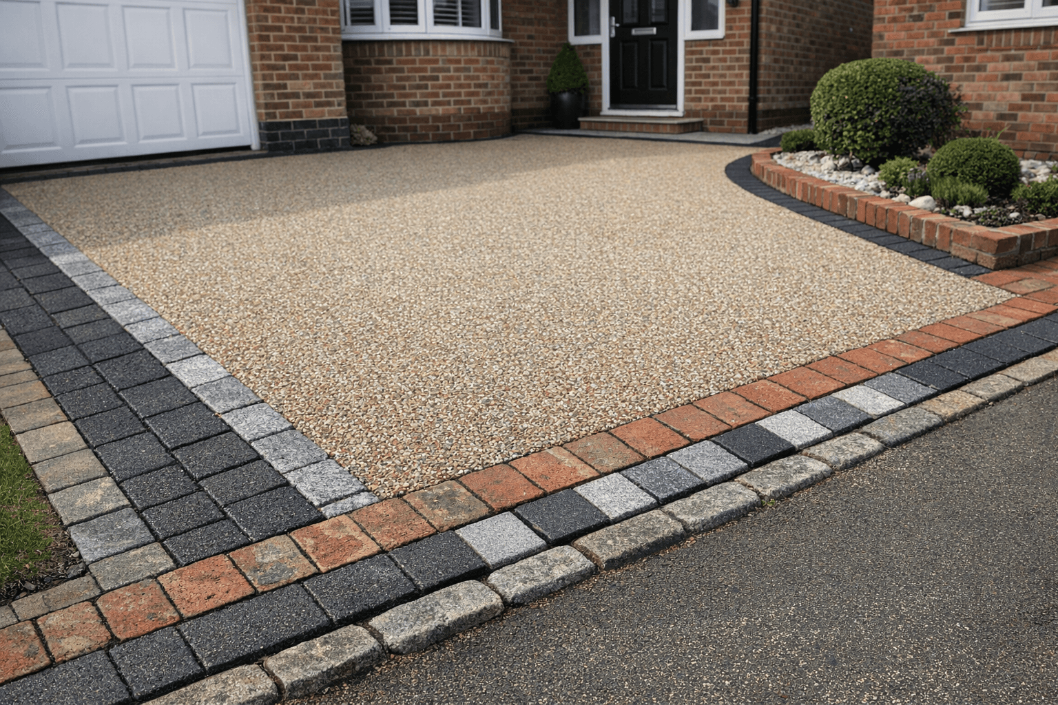 Resin driveway with contrasting border detail