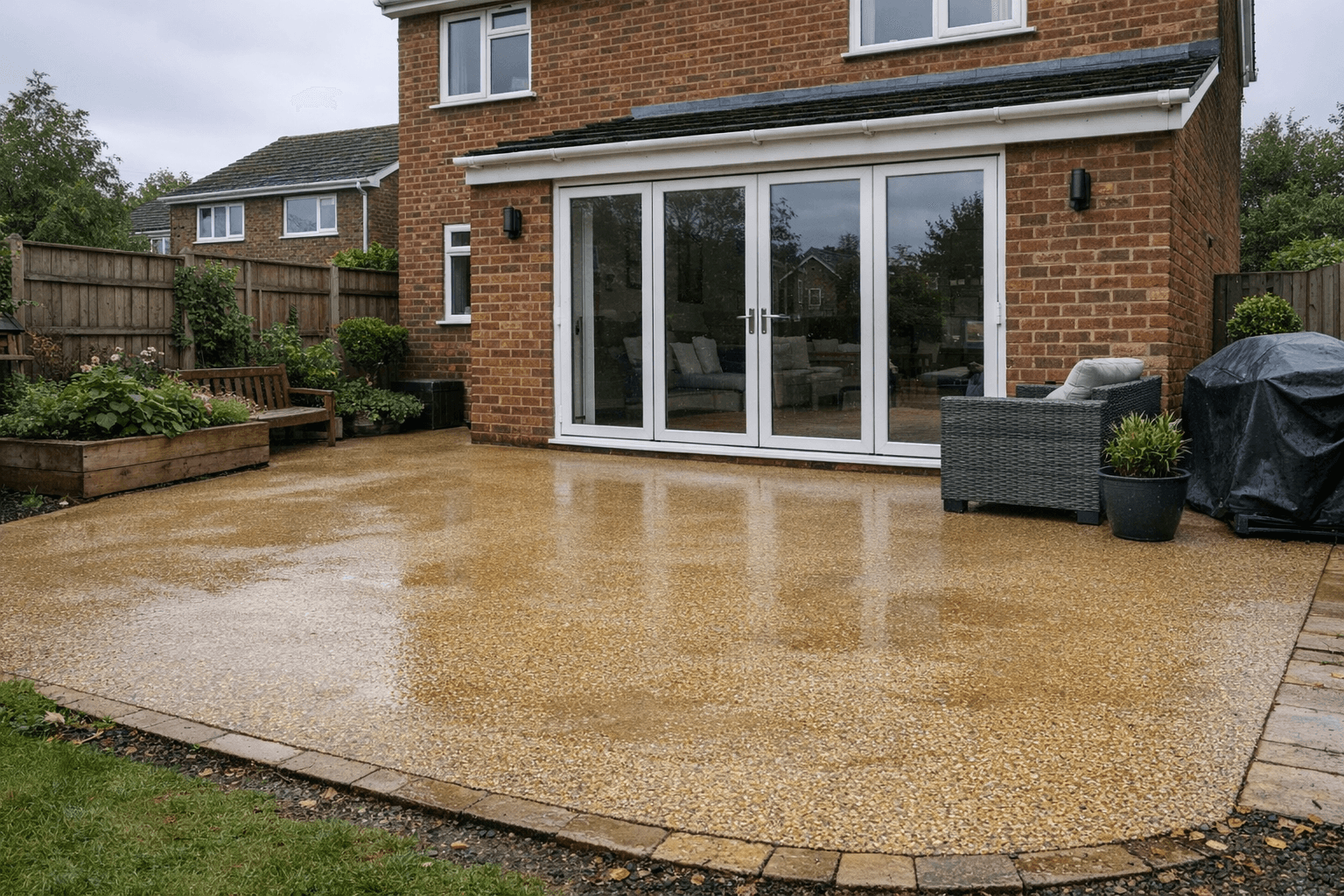 Close-up of premium resin bound surface finish