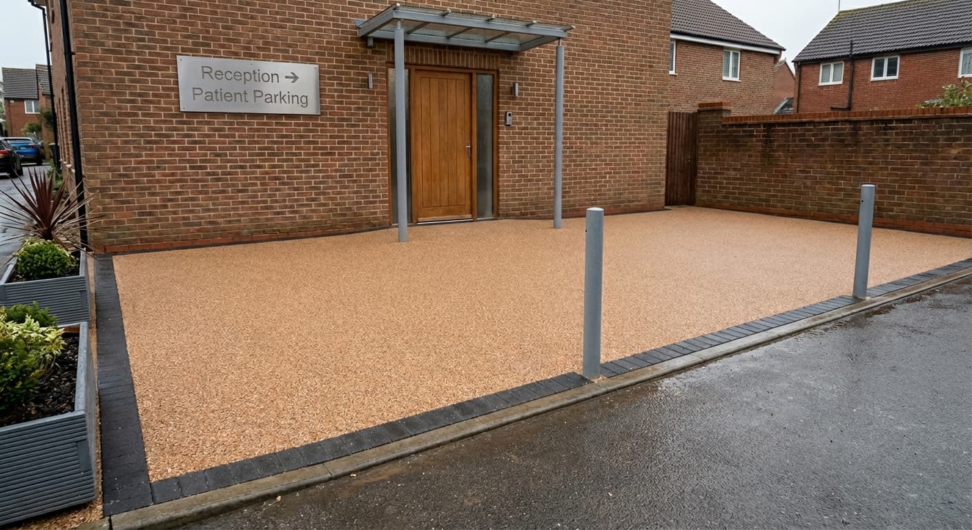 Commercial resin office forecourt
