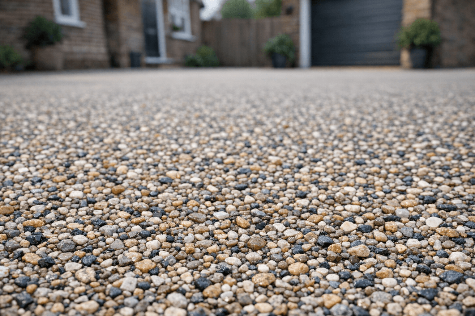 Close-up of resin driveway surface texture showing aggregate detail