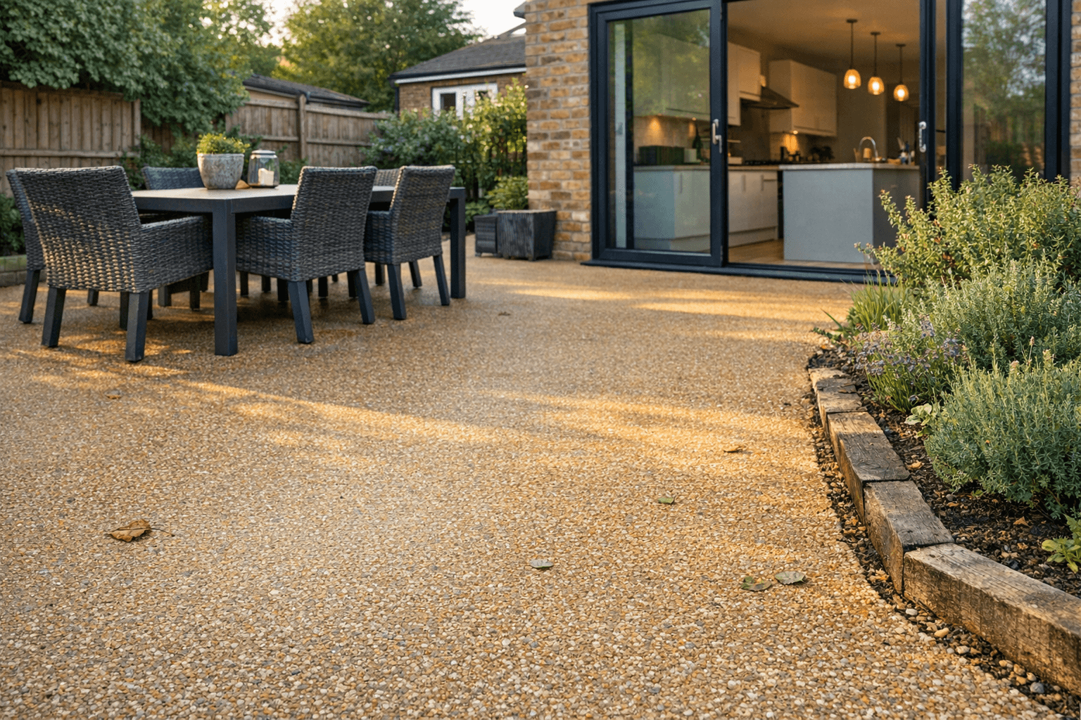 Honey gold resin patio